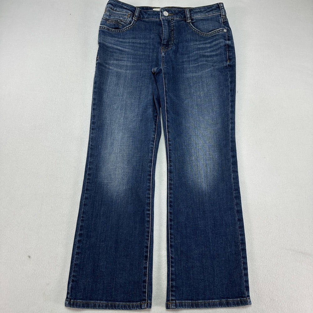 Pilcro Jeans Womens 28 Blue Medium Wash Mid Rise Bootcut Stretch Denim Casual
